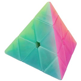 TANCH QIYI Jelly Pyramid Speed Cube 3X3 Transparent Triangle Magic Cube Puzzle Toy Colorful