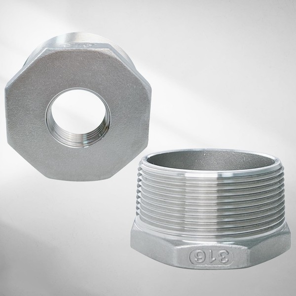 MAXKOSKO 1-1/2" NPT Male to 3/4" NPT Female 316 Stainless