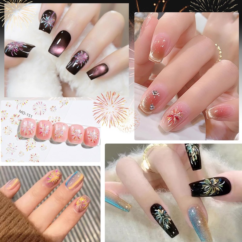 Chisafly Nail Stickers, Fireworks, Summer, Nail Stickers, For Fireworks, Summer