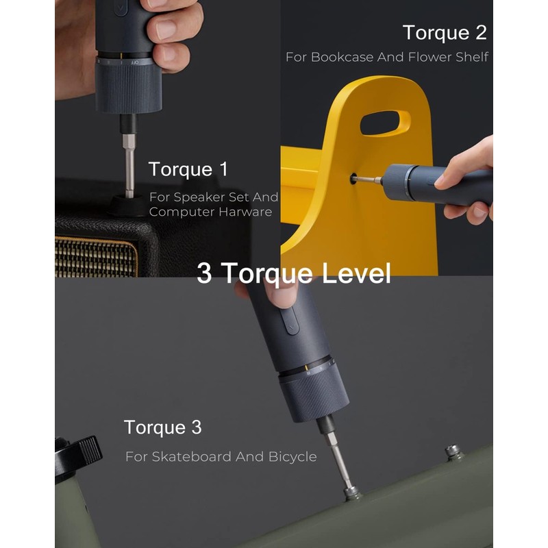 HOTO 3.6V Screwdriver Sets, Electric Screwdriver 12 2-IN S2 Steel