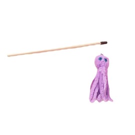 hokojix Lovely Cat Toy Funny Simulation Fish Furry Octopus Funny Exercise Teaser Stick Toy for Kitten with Furry Pendant, 40cm, Purple