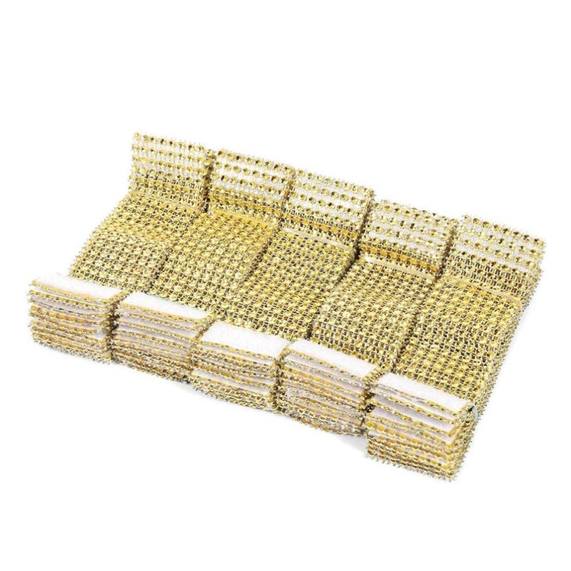 Napkin Holder Buckles, 50Pcs Sparkling Diamond Napkin Holder Wrap Ribbon