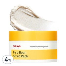 Witch Factory Manyo Factory Pure Stone Soybean Scrub Pack, 100g, 4 packs / 마녀공장 퓨어 돌콩 스크럽 팩, 100g, 4개