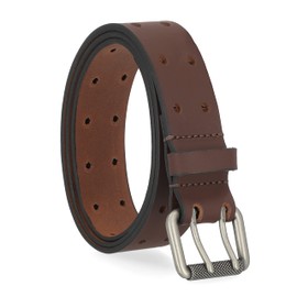 Colonial Belt Company Men's Made in The USA Casual Leather Jean Belt, Brown (Double Prong), 36