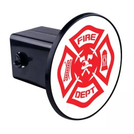 Trik Topz Inc. Red White Fire Dept. Maltese Plastic ABS Trailer Hitch Cover Car-Truck-SUV 2"