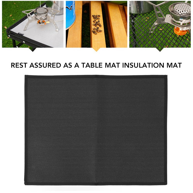 Fireproof Grill Pad Fiberglass Cloth Heat Resistant Foldable Square Fire