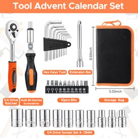 Tool Advent Calendar 2024 Adult Men Teen Boys, 24 Days Mechanics Tools Countdown Calendar Surprise Gifts for Husband Father Son Boyfriends
