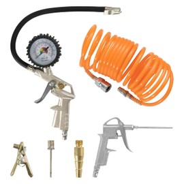 HFS(R) Air Tool for Air Compressors, 6-Piece Set, Air Hose, Air Pressure Tool, Inner Diameter 0.2 x Outer Diameter 0.3 inches (5 x 8 mm), Approx. 16.4 ft (5 m),