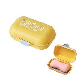 Soap Box Travel Soap Box Round Soap Box Small Sealed and Leak-Proof Soap Dishes with Draining Grid, Soap Box Waterproof Small for Travel, Bathroom, Camping, Outdoor