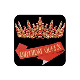 COCIDE Red Birthday Sash and Crown for Women - Crystal Tiaras Decorations for Girl,Glitter Rhinestone Gifts Headband Sashes Decor,Coronas for Queen,Happy Birthday Accessories Party Favors