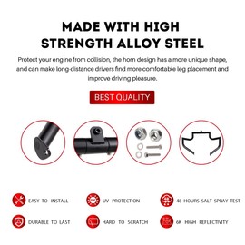 Gamyipp 1.5" Crash Bar Engine Guard Highway Freeway Bar for Harley Davidson Touring Road King Street Glide Electra Glide CVO and Trike Models (Fit for 1997-2008 Touring, Matte Black)