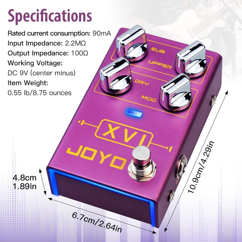 JOYO Octave Effect Pedal R Series with MOD Effects and
