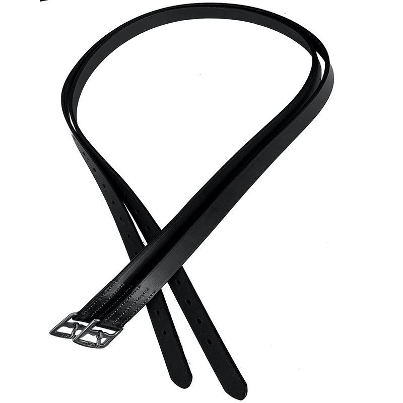 Majestic Ally Genuine Leather Stirrup for English Saddle (Black, 60