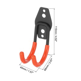 PATIKIL Garage Hooks Heavy Duty, 4Pcs Utility Storage Hooks Wall Mount Hanger Hooks for Bulk Items, Hanging Bike, Ladder, Garden, 40 x 68 x 115mm,(Red)