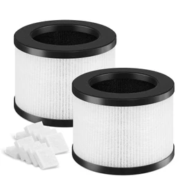 SAKEGDY TZ-K1 Replacement Filter Compatible with ToLife TZ-K1 Air Clean Purifier, AROEVE MK01 MK06 / Kloudi DH-JH01/FreAire KN-6391RGB，3-IN-1 H13 HEPA Filter for Smoke Pollen Dander, 2 Pack (White)