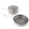 TOMSHOO Titanium Cookware Set Camping Pot and Pan for Backpacking