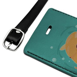 Cute Dumbo Octopus Rectangle Leather Luggage Card Suitcase Carry-On ID Tag