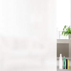 Myscheri Window Privacy Film, Frosted Glass Static Cling Non-Adhesive Window Cover For Bathroom UV Sunlight Blocking Heat Control For Home Decorative Frosting Pure Matte White Size 17.5 x 78.74 Inches