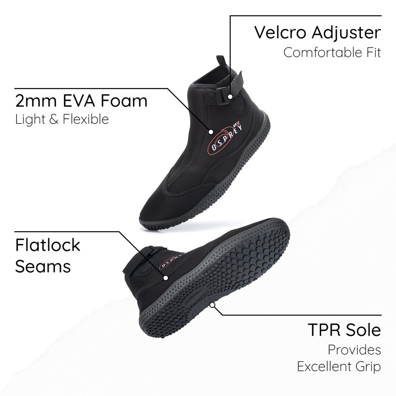 Osprey Adult Wetsuit Boots, Neoprene Boots for Men and Women,