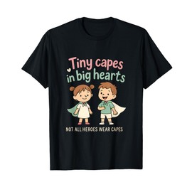Tiny Capes in Big Hearts Whimsical Superhero Graphic T-Shirt