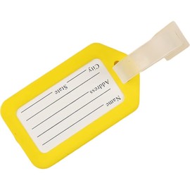 Plus Nao Name Tags, Set of 10 in the Same Color, Luggage Tags, Name Tags, Name Tags, Labels, Simple, Colorful, Backpack, Set of 10, Yellow