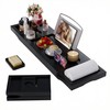 Foldable Bathtub Caddy Tray, Bamboo Bath Tub Tray Table for