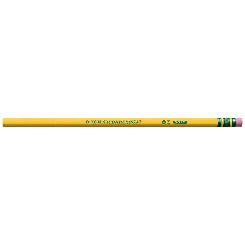 Ticonderoga Wood-Cased Pencils, Unsharpened, 2 HB Soft, Yellow, 72 Count