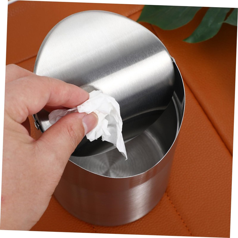 Levemolo Garbage Can for Car Mini Trash Bin Stainless Steel