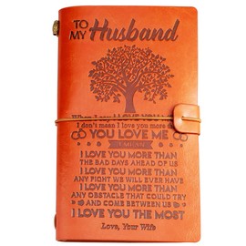 To My Daughter leather journal from Mom - I'm Proud of You, Love Mom - 140 Page Keepsake Notebook Gift, Refillable Travel Journal Diary Sketch Book Writing Journal Graduation Back to School Gift (To My Husband Gift)