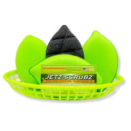 Jetz-Scrubz Scratch-Free Scrubber Sponge, Lime Shaped, Set of 4, Made in USA