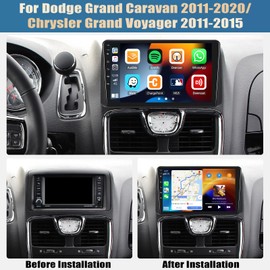 [2+64G]Android 13 Car Stereo for Dodge Grand Caravan 2011-2020/Chrysler Grand Voyager 2011-2015 with Carplay&Android Auto,9” Touch Screen Car Radio with Mirror Link GPS WiFi Bluetooth FM/RDS SWC HiFi