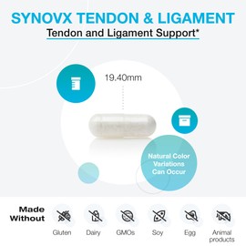 XYMOGEN SynovX Tendon & Ligament - Supports The Body’s Processes of Tendon & Ligament Comfort & Self-Repair - Mucopolysaccharides & Type I Collagen (60 Capsules)