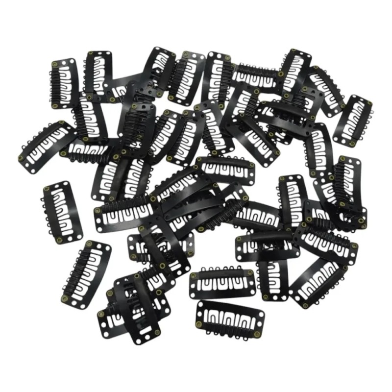 Clips Extensiones 100 Piezas Color Negro