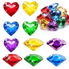 Pool Toys Diving Gems, Pool Toys for Kids 10 Big Heart Diamond Diving Toys Swim Dive Toy Pirate Treasure Underwater Sinking Gemstone Swimming Training Water Toy Pool Games Gift Summer Party Decoration