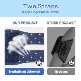 Wisesso Trigger Thumb Splints, Finger Splint for Broken/Straightening/Arthritis, Breathable Thumb Brace for Thumb/Middle/Ring/Index/Pinky Finger, Blue, Short, 4pcs