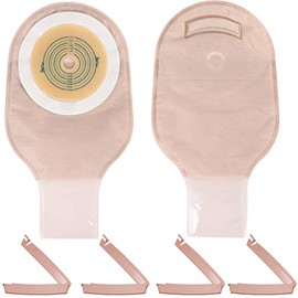 LotFancy Colostomy Bags with Clamp Closure, 10Pcs One Piece Drainable Pouches for Ostomy Colonoscopy Stoma Care, Ileostomy Supplies, Cut to Fit