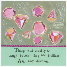 Curly Girl - Greeting Card - Things will usually be tough before they are brilliant ...