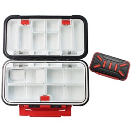 Waterproof Fishing Tackle Box, Mini Fishing Lure Boxes with Adjustable Dividers, Portable Fishing Organizer Case, Small Fishing Tackle Storage Boxes for Hooks Lures Accessories, Fishing Supplies (BK)