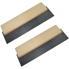 AERZETIX - C50036 - Set of 2 - Rubber Grout Squeegee Tile Spatula - 200 mm - Rubber Smoothing Trowel - Wooden Handle - Tools for Stoneware