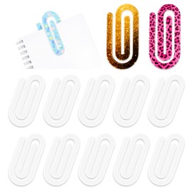 Joyclub 12 Pcs Sublimation Blanks Bulk Acrylic Jumbo Paper Clips 4" x 2" for Heat Transfer Office School Home Supplies DIY Craft Decor Gifts