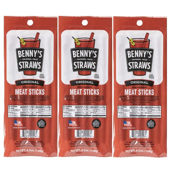 Benny's Original Meat Straws - (3) paquetes de pajitas originales de 5 quilates