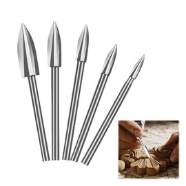 SIGANDG Engraving Drill Wood Carving Tool 5 Pieces HSS Engraving Tool with 3 mm Shaft for Rotary Tools for Wood Engraving, Carving, Drilling, Sculpture Suitable