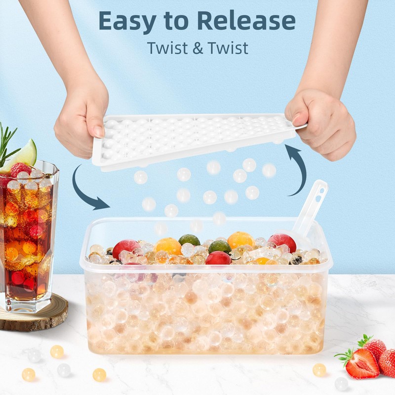 WIBIMEN Mini Ice Cube Trays, Small Tiny Round Pebble Crushed