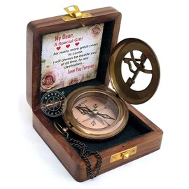 Reloj de sol de latón - Brújula abierta - Accesorio Steampunk - Regalo único para hombres - Hermoso reloj de reloj de sol hecho a mano - Reloj de sol - Reloj de decoración antigua