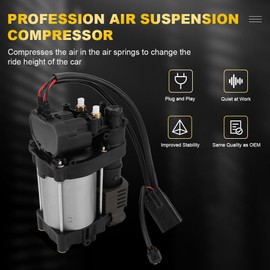 JDMON Air Ride Suspension Compressor Air Pump with Relay Replacement for Jeep Grand Cherokee WK2 2011-2016, Ram 1500 2013-2016, Replacement for 68232648AA 600640300A 68041137AE 68204387AA 68041137AD