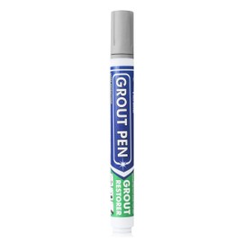 Grout Pen Light Grey Tile Paint Marker: Waterproof Tile Grout Colorant and Sealer Pen - Light Grey, Narrow 5mm Tip (7mL)