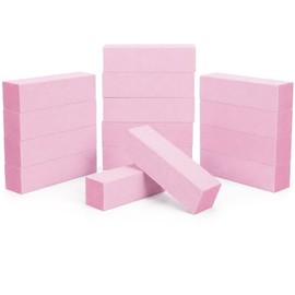 ForPro Paquete de 15 bloques de pulido rosa, grano 100/180, 3.75" x 1" x 1" Buffer | Pulidor de uñas de pedicura de tres lados, 3.75 pulgadas de largo