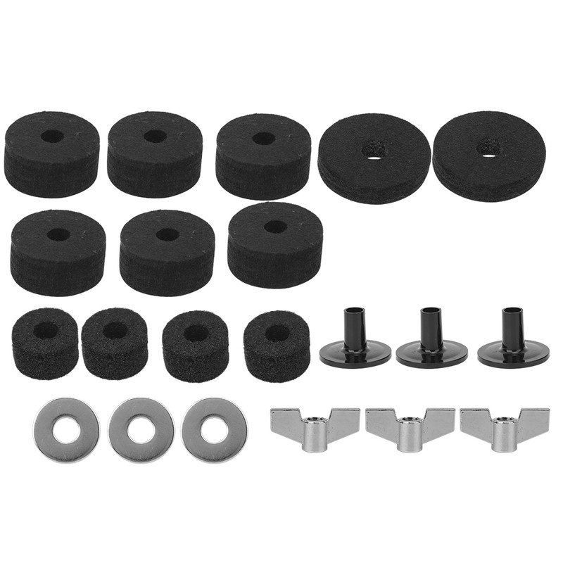 21PCS Drum Set Cymbal Anti-Skid Felt Pad Sleeve Disc Nut