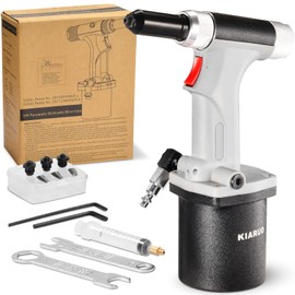 KIARUO Pneumatic Rivet Gun 3/16" 5/32" 1/8" 3/32",KR-S50 with 1 Set of Extra Jaws, Air Hydraulic Riveter Tool kit for Aluminium, Steel and Stainless Steel Rivets