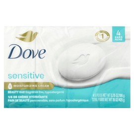 Dove Beauty Bar Soap, Sensitive Skin, Fragrance Free, 4 Bars, 3.75 oz (106 g) Each